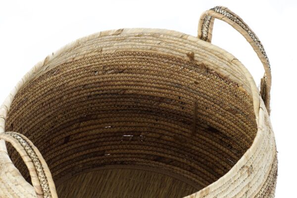 Set de 2 cestas de junco y fibra de maíz 50 x 50 x 40 cm