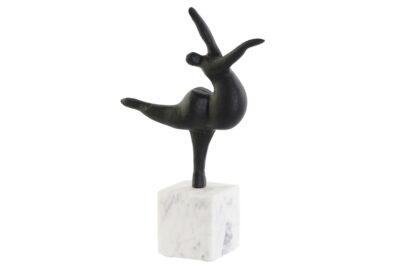 Figura aluminio marmol 18x8x30 mujer negro