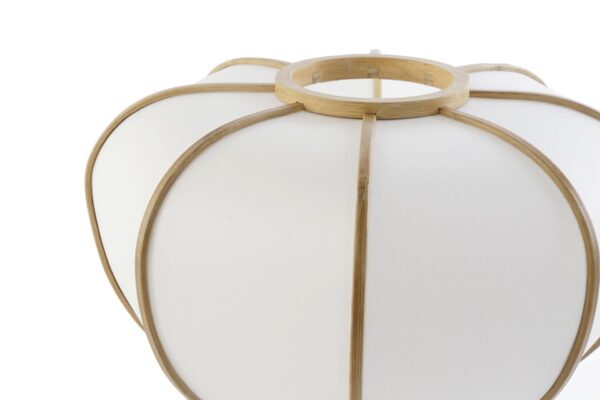 Lámpara de sobremesa bambú poliéster 34 x 34 x 33 cm