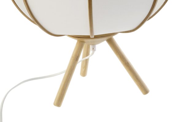Lámpara de sobremesa bambú poliéster 34 x 34 x 33 cm