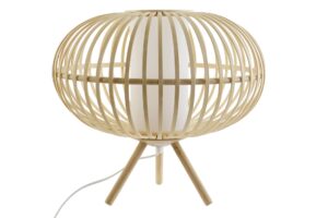 Lámpara de sobremesa bambú pino 40 x 40 x 36 cm