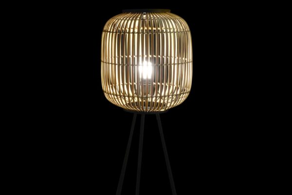 Lámpara de pie metal y bambú 31 x 31 x 116 cm
