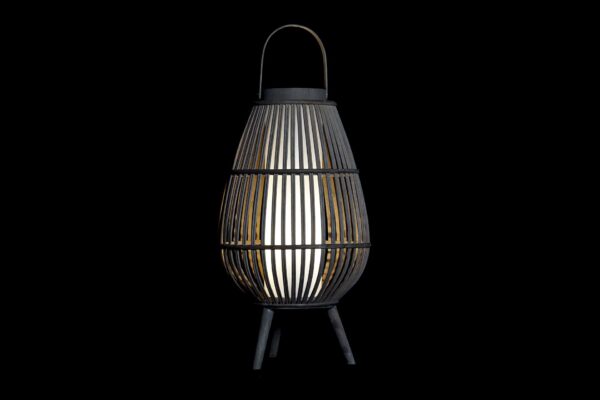 Lámpara de sobremesa bambú poliéster 32 x 32 x 72 cm