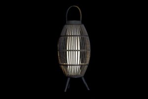 Lámpara de sobremesa bambú poliéster 30 x 30 x 74 cm
