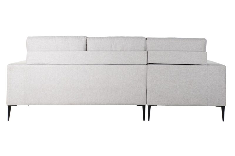 Sofa poliester metal 240x160x88 chaiselongue gris