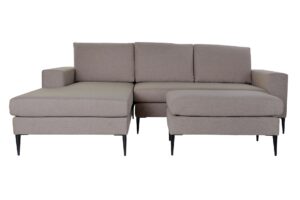 Sofá chaiselongue gris oscuro poliéster metal 240 x 160 x 85 cm
