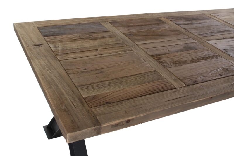 Mesa madera reciclada metal 200x100x78 natural