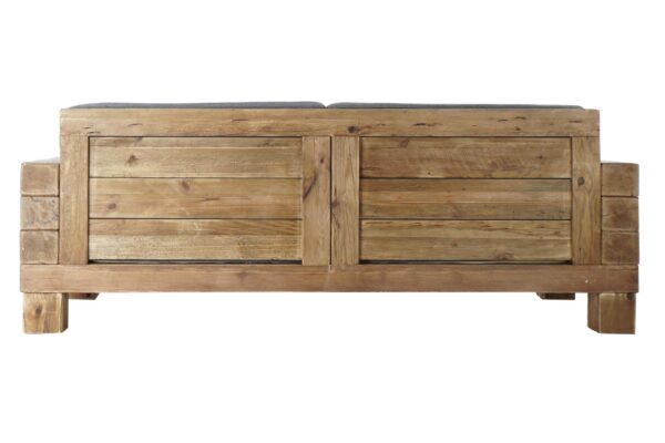 Sofá gris madera reciclada poliéster 224 x 95 x 82 cm