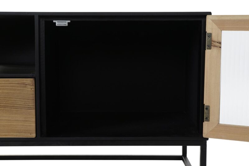 Mueble tv madera metal 140x40x50 natural