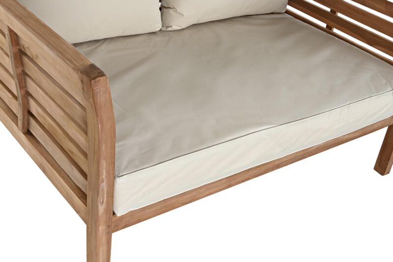Sofa teca algodon 135x85x70 con cojines natural