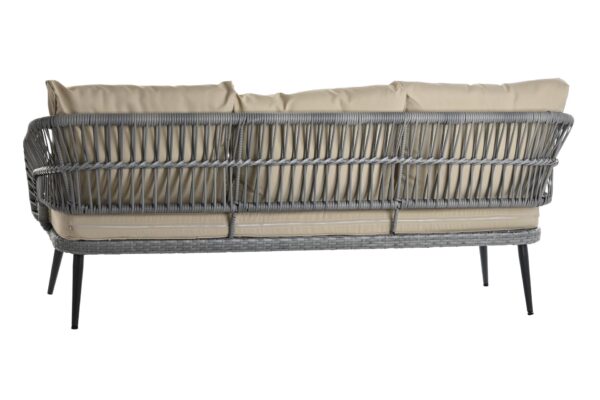 Sofa set 4 ratan sintetico acero 178x76x69 gris
