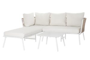 Set de jardín sofá aluminio poliéster 196 x 75 x 68