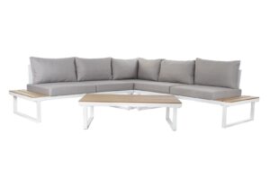 Sofa set 4 acero poliester 231x231x74 gris