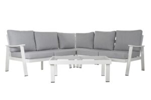 Sofa set 4 aluminio poliester 212x212x86 gris