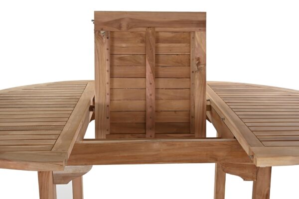 Set de jardín mesa extensible y 4 sillas teca 120 x 120 x 75 cm