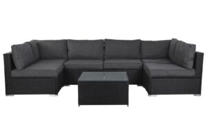 Sofa set 7 acero poliester 71x81x67 gris