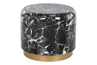 Mesita auxiliar hierro 50x50x45 simil marmol negro