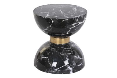 Mesita auxiliar hierro 33x33x35 simil marmol negro
