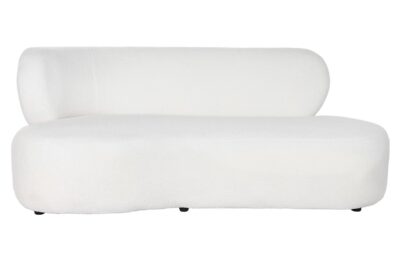 Sofa poliester 193x92x79 borreguito blanco