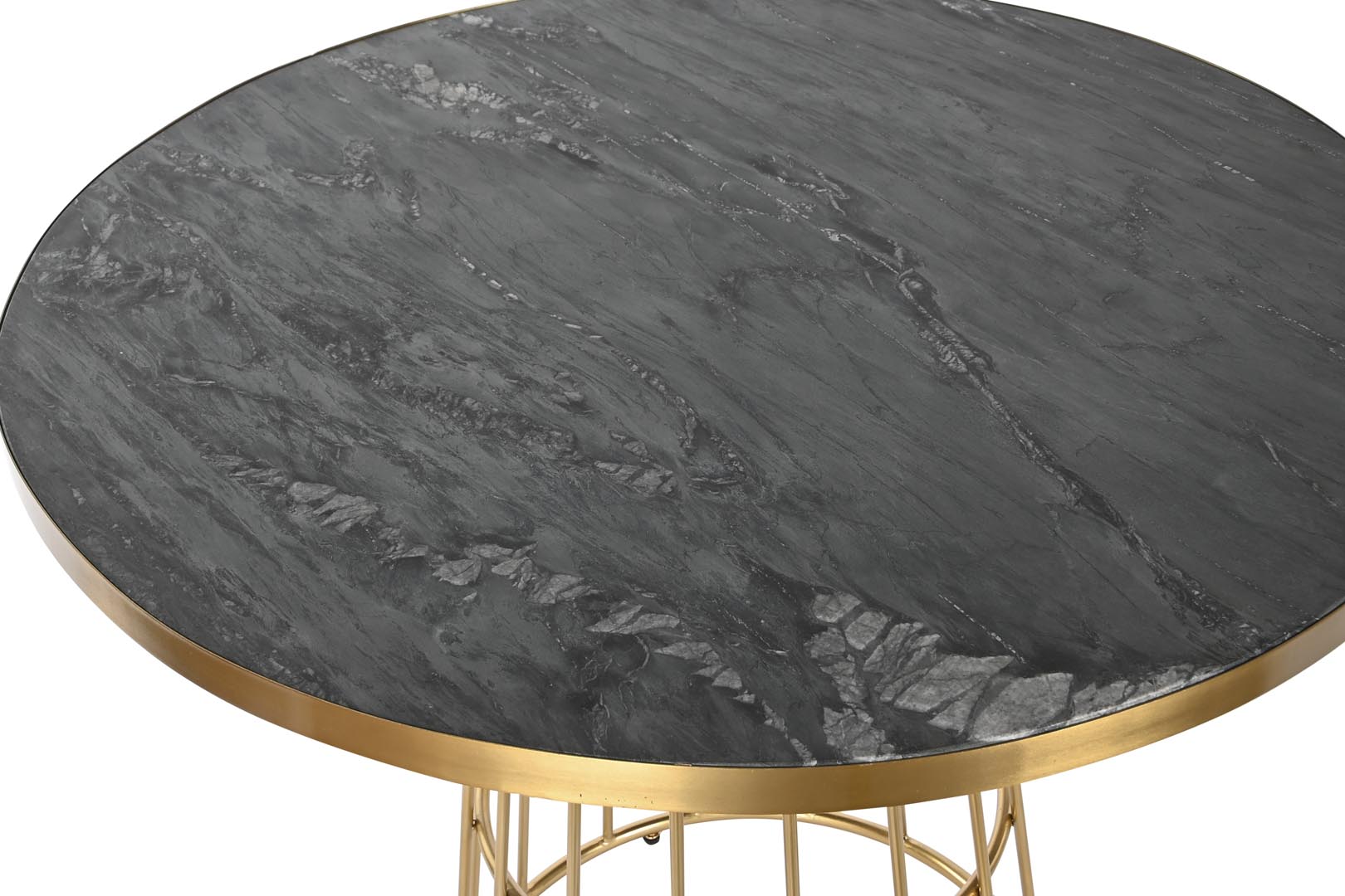Marble Iron Dining Table 90x90x75.5 Black Dekodonia