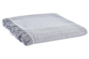 Plaid gris algodón poliéster 230 x 260 cm