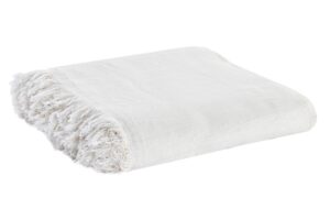 Plaid blanco algodón poliéster 230 x 260 cm