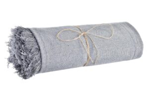 Plaid gris claro algodón poliéster 150 x 250 cm