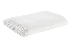 Plaid blanco algodón poliéster 150 x 250 cm